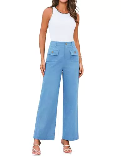 GRACE KARIN Pantaloni da Donna con Lacci, Larghi, Taglio Dritto