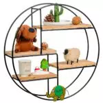 Hawthyhome Scaffale da Parete Industriale in Legno e Metallo per Decorazione