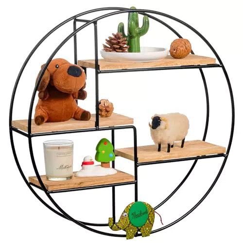 Hawthyhome Scaffale da Parete Industriale in Legno e Metallo per Decorazione