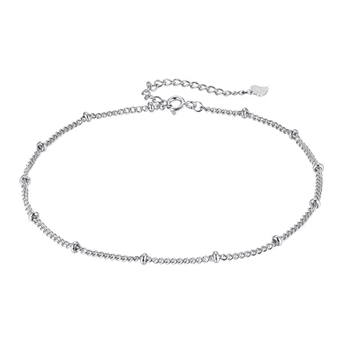 Hifeeled Cavigliera Donna Anallergica Regolabile in Argento 925 con Perline