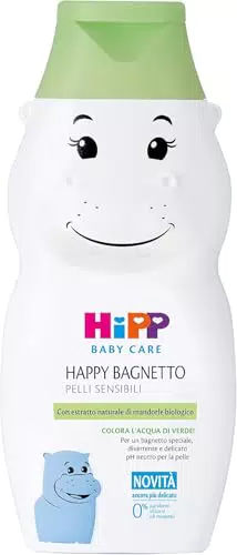 HiPP Bagnoschiuma per Bambini a Forma di Ippopotamo, Pelli Sensibili, pH Neutro