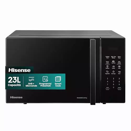Hisense Forno Microonde Elettronico 23L 800W con Grill e Display LED Touch