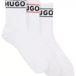 HUGO 3P Qsrib Sporty CC W Quarter_Socks, Bianco 100