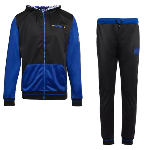Inter Tuta Uomo Ragazzo con Felpa Con Cappuccio e Pantaloni Ufficiale