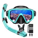 JEMULICE Set Snorkeling Adulto con Maschera Anti-Fog e Boccaglio Panoramico 180°
