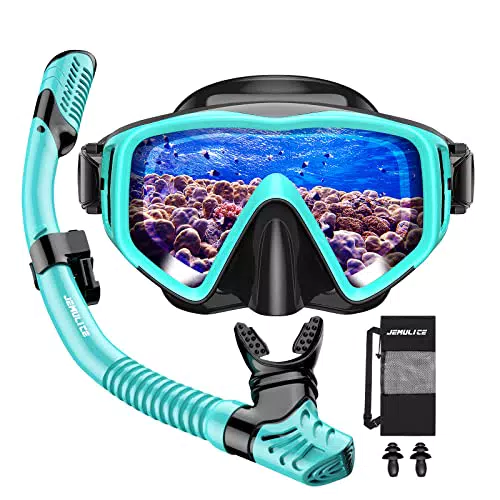 JEMULICE Set Snorkeling Adulto con Maschera Anti-Fog e Boccaglio Panoramico 180°