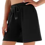 Jezonga Pantaloncini Donna Estivi Sportivi in Cotone Vita Alta con Tasche