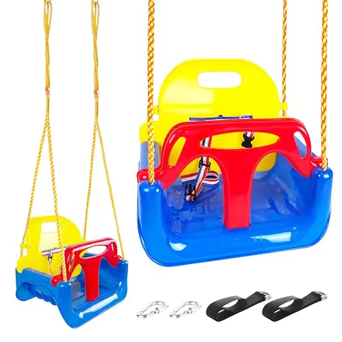 KINSPOry Altalena da Giardino 3 in 1 per Bambini con Cintura di Sicurezza