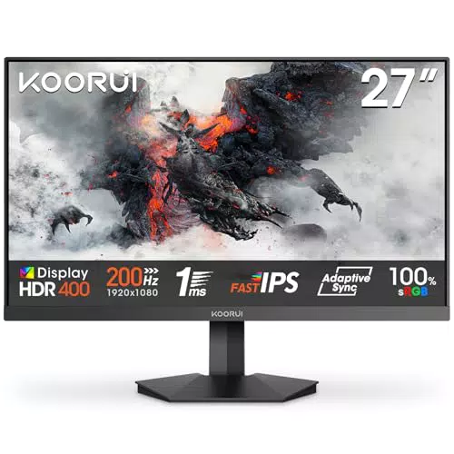 KOORUI G2711P Monitor Gaming 27" Full HD, IPS 200Hz, 1ms, VESA, Eye Care