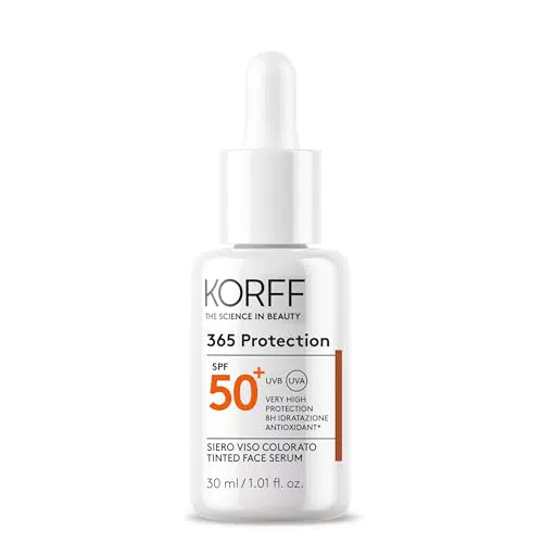 Korff 365 Protection Siero Viso Colorato SPF 50+, Protezione Solare Alta