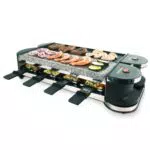 Korona Raclette Girevole 45071 per 8 Persone con Piastra Naturale e Accessori