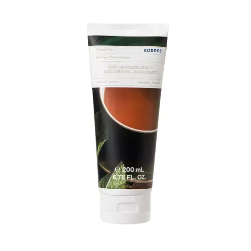 Korres Latte Corpo Levigante alla Menta e Aloe Vera, Crema Nutriente Vegana
