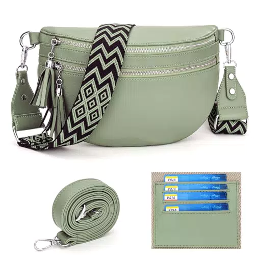 LANXINGLUO Marsupio Donna Elegante Grande Borsa Tracolla Donna Piccola Borsetta Pelle Sintetica Con slot per carte di credito e 2 spallacci