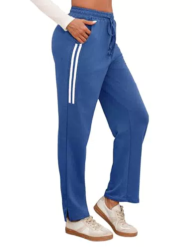 Leversic Pantaloni Tuta Donna Jogger Sportivi in Cotone Larghi con Coulisse
