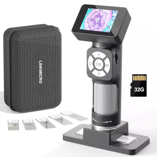 LINKMICRO LM112 Microscopio portatile digitale 500X per bambini e adulti con LED 1080P