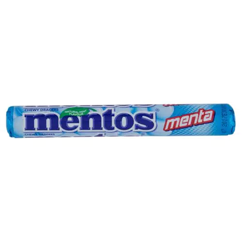 Mentos Caramelle Chewy Gusto Menta - Confettura Croccante e Ripieno Morbido