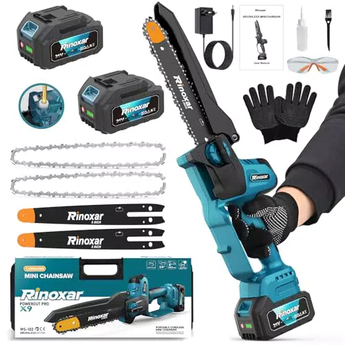PowerCut X9 Pro - Mini Motosega a Batteria per Potatura con Motore Brushless