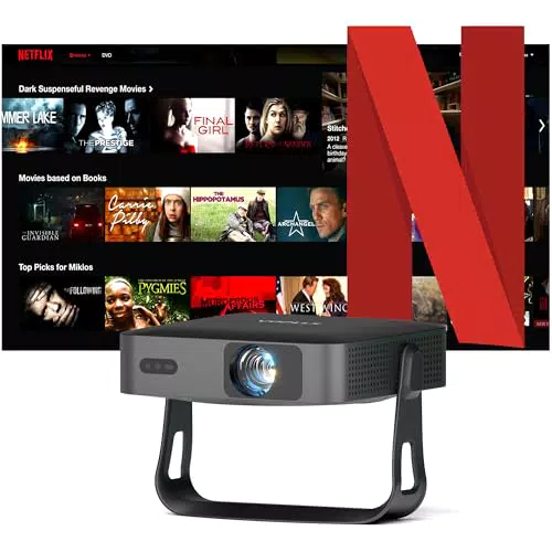 VOPLLS Mini Proiettore Portatile 4K con Auto Focus e WiFi, Ideale per Esterni