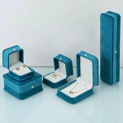 Mulaibdin Porta Gioielli Velluto, Scatola Regalo per Collane e Anelli
