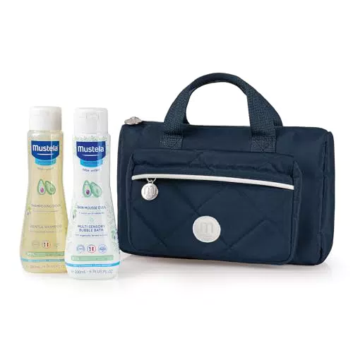 Mustela Vanity Set - Borsa e Pochette con Prodotti per Bagnetto Neonato e Bambino