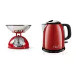 Nedis Bilancia da Cucina Analogica in Acciaio Inossidabile e Russell Hobbs Bollitore Elettrico 1L