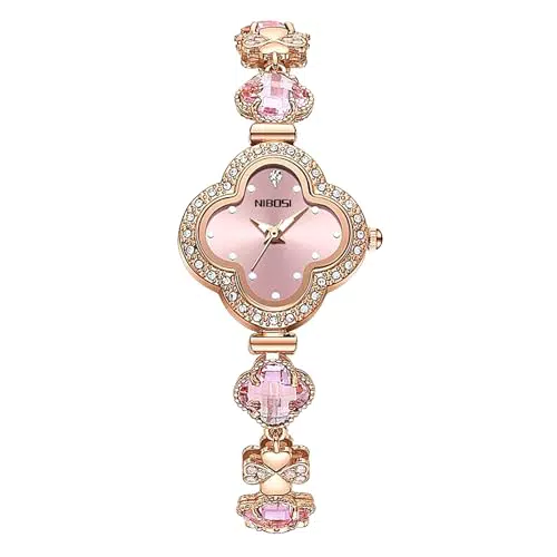 Nibosi Orologio da Donna Quadrante a Quadrifoglio Cristalli Decorativi Chic