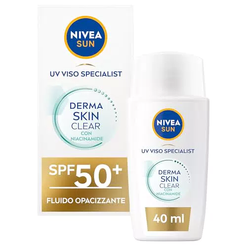 NIVEA SUN Derma Skin Clear Crema Solare Viso SPF 50+ con Niacinamide