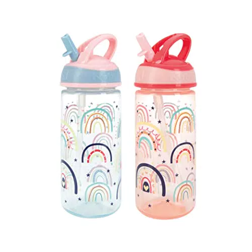 Nuby Tazza Sippy Rainbows 540 ml - Tazza per Bambini in Plastica Riutilizzabile