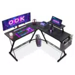 ODK Scrivania Gaming con Supporto Monitor e Porta Cuffie per Gamer