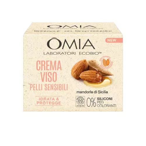 Omia Crema Viso Idratante alla Mandorla di Sicilia per Pelli Sensibili