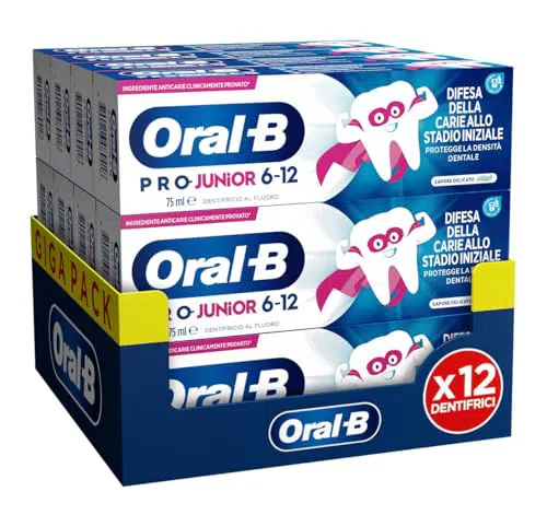 Oral-B Dentifricio Pro Junior Difesa Della Carie, Sapore Delicato, 6+ Anni