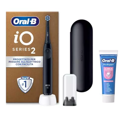 Oral-B Spazzolino Elettrico Ricaricabile iO 2 con Testina di Ricambio e Dentifricio