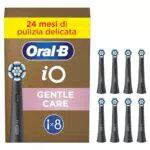 Oral-B Testine di Ricambio iO Gentle Care Nere, Testine Rotonde Originali per Gengive Sensibili
