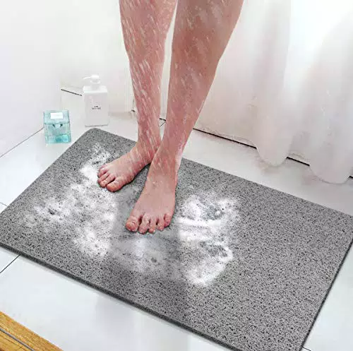 Othway Tappetino Antiscivolo per Doccia in Luffa con Scarico per Bagno