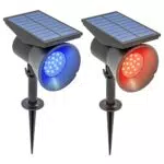 Outsunny Faretti da Giardino Solari RGB con Modalità di Illuminazione Adjustable
