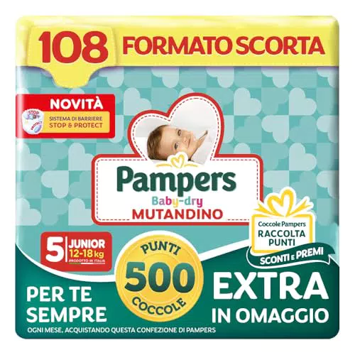 Pampers Baby Dry Mutandino XXL con 500 Punti Coccole in omaggio