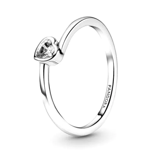Pandora Anello solitario a forma di cuore - Gioiello elegante per ogni occasione