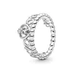 Pandora Anello Princess con corona stile tiara in argento e zirconia cubica