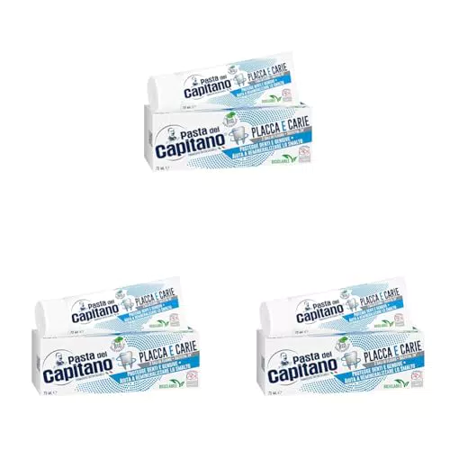 Pasta del Capitano Dentifricio Bio per Placca e Carie, Pulizia Profonda