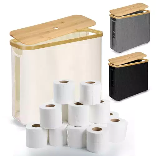 Pofibo Porta Carta Igienica da Terra, Portarotoli Impermeabile in Bambù