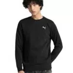 PUMA Ess Crew FL, Felpe dell'equipaggio Uomo, PUMA Black