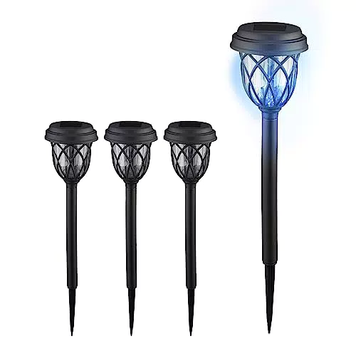 Relaxdays Lampade Solari da Giardino con Sensore di Luminosità, LED Effetto Luce