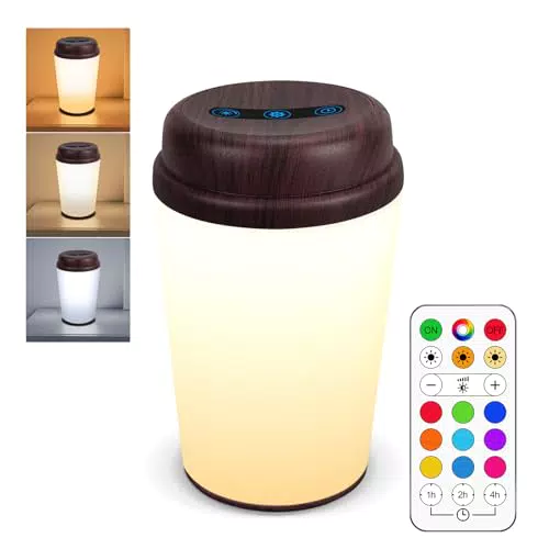 Reylax Lampada da Comodino LED Touch Dimmerabile con Telecomando Ricaricabile