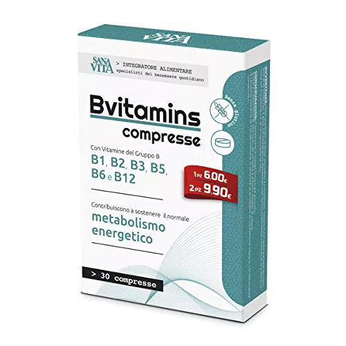 Sanavita B-Vitamins Compresse Gluten-Free - Supporto al Metabolismo Energetico