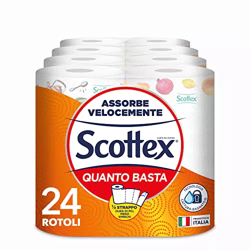 Scottex Carta da Cucina Ultra Assorbente con Opzione Mezzo Strappo