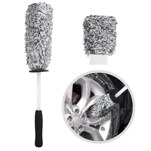 Set di Accessori Pulisci Cerchi Auto - Spazzola e Guanto per Lavaggio Auto