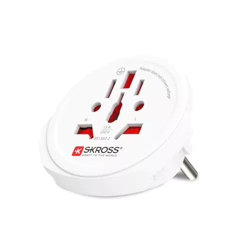 SKROSS Adattatore da Viaggio 1.500211-E Mondo per Europa 100V-4000W Kid Safe