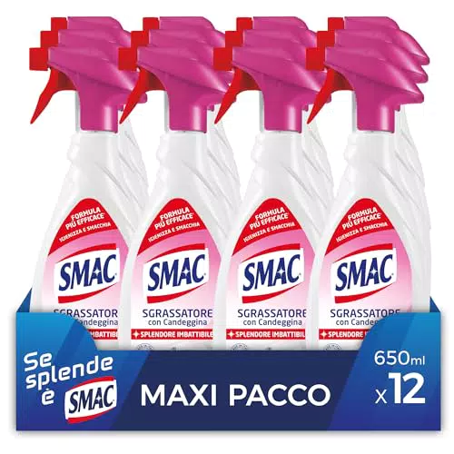 Smac Sgrassatore con Candeggina - Detergente Spray Igienizzante e Sgrassante