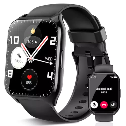 Smartwatch Sportivo con Chiamate, Cardiofrequenzimetro e Contapassi - Compatibile Android/iOS