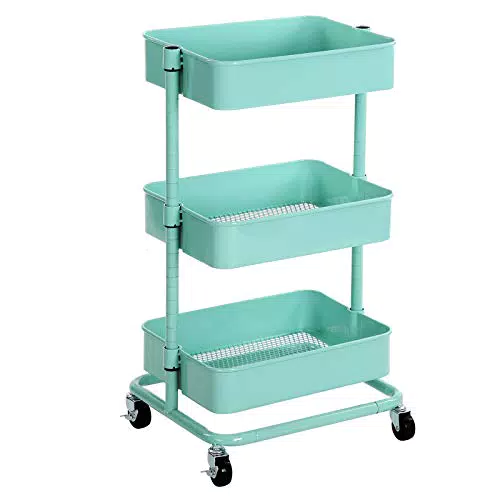 SONGMICS Carrello Portaoggetti 3 Livelli Regolabile per Cucina e Ufficio BSC60